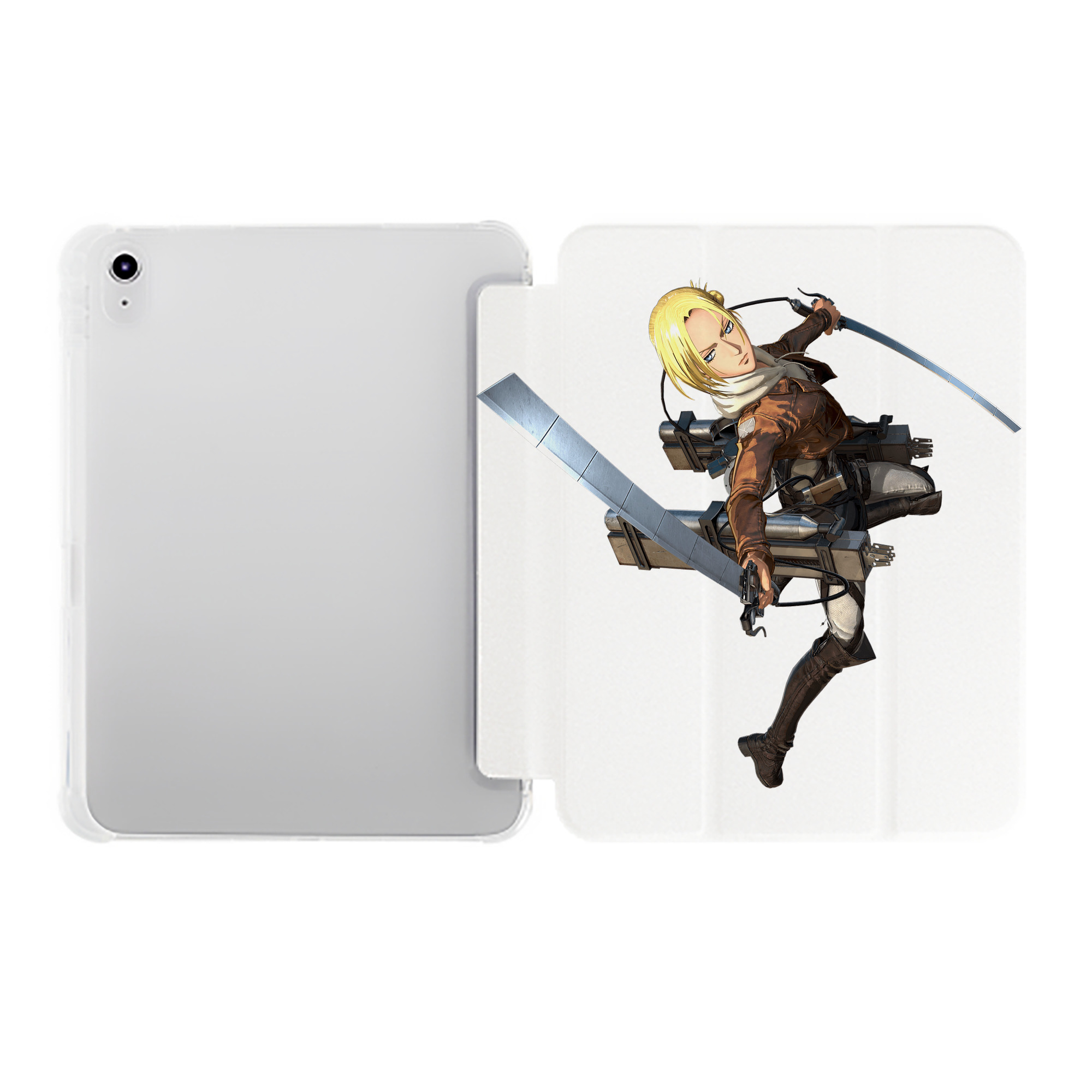 （画像用） 進撃の巨人 アニ・レオンハート Attack on Titan Annie Leonhart IPad ケース ペン収納付き 三つ折りスタンド PUレザー×シリコン 対応機種9.5/10.5/10.9インチ